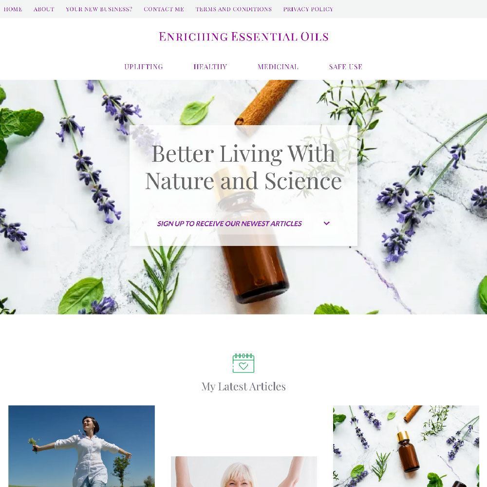 Enriching Essential Oils is a sample retail website.