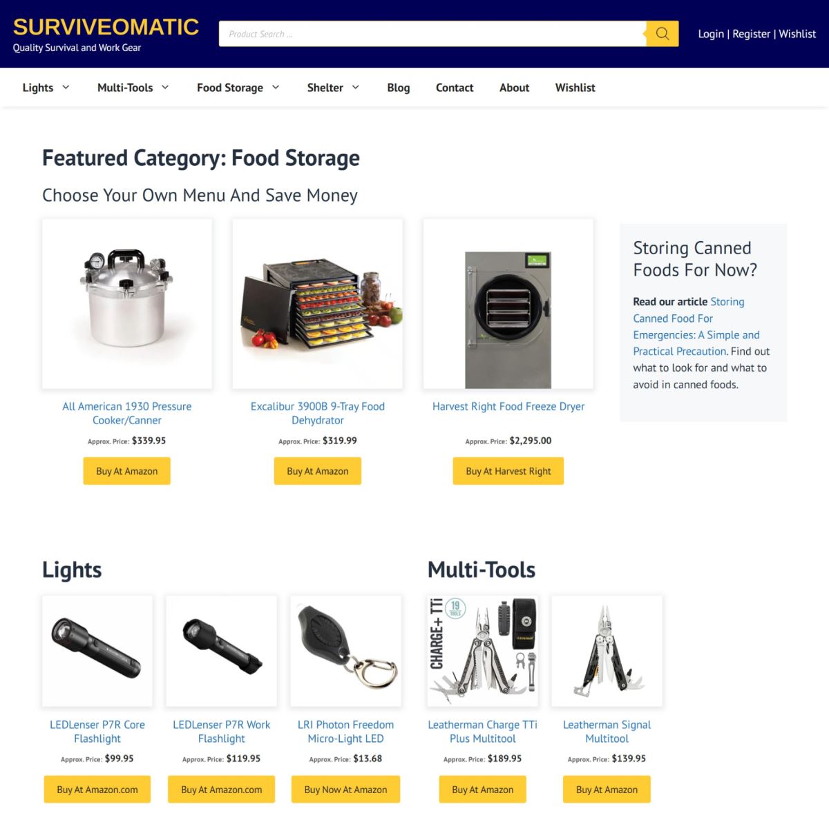 Surviveomatic Online Survival Affiliate Store