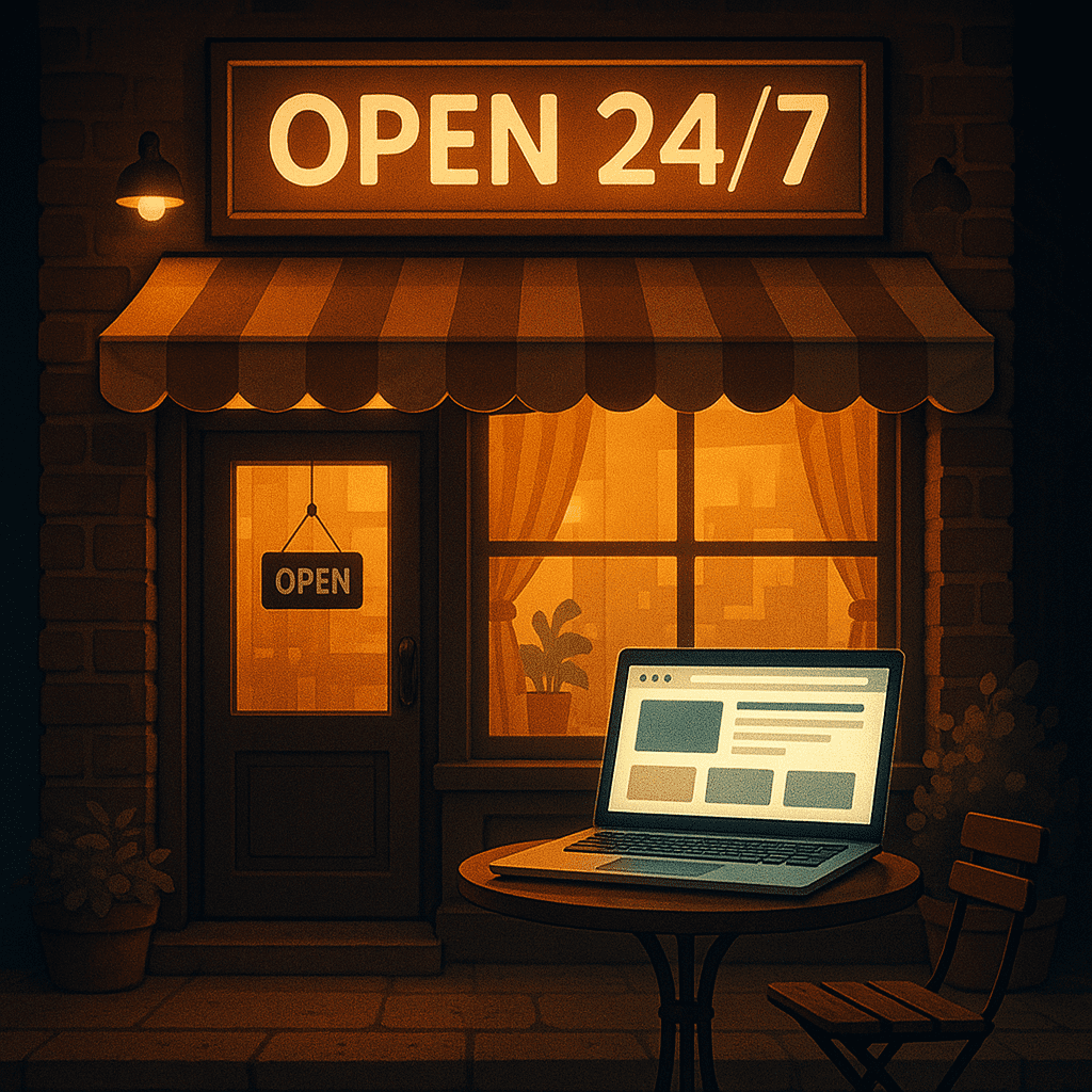 Small business website helping reach customers day and night, powered by professional web design